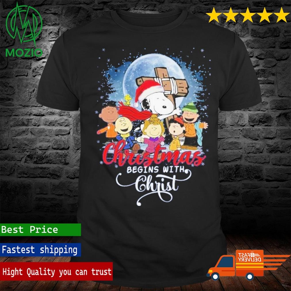 Snoopy Christmas Begins With Christ T-Shirt