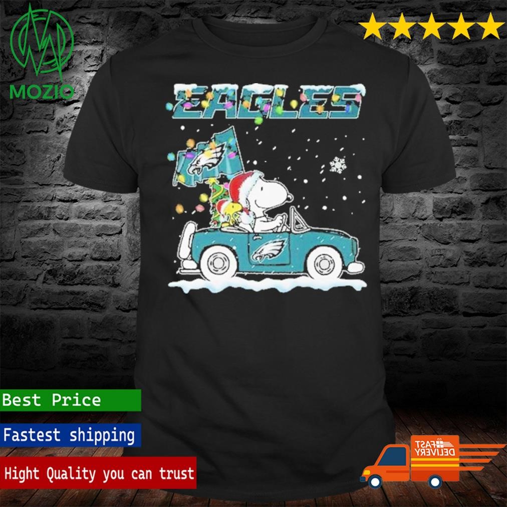 Snoopy Driving A Car Philadelphia Eagles Christmas Shirt