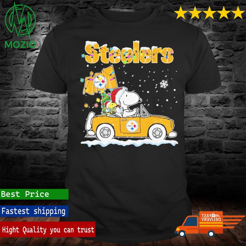 Snoopy Driving A Car Pittsburgh Steelers Christmas Shirt
