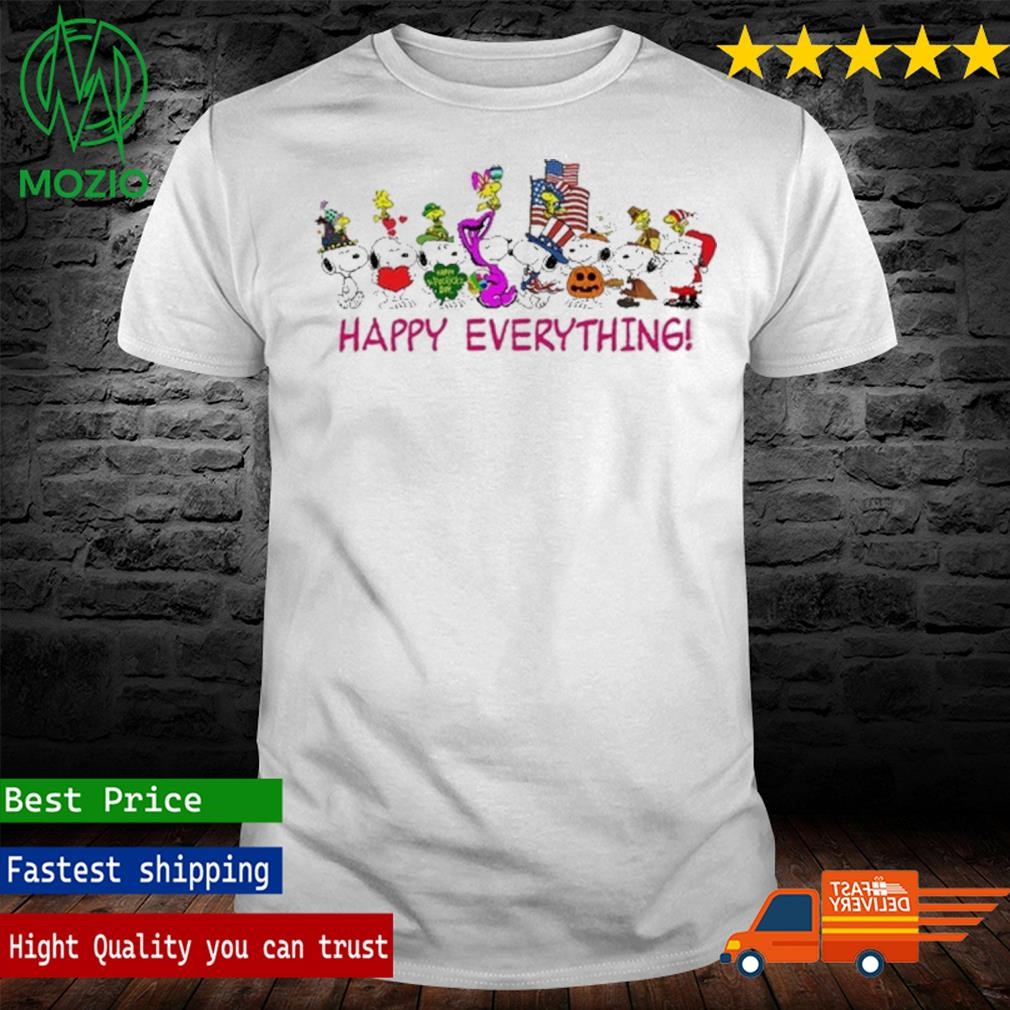 Snoopy Woodstock Happy Everything Merry Christmas Shirt