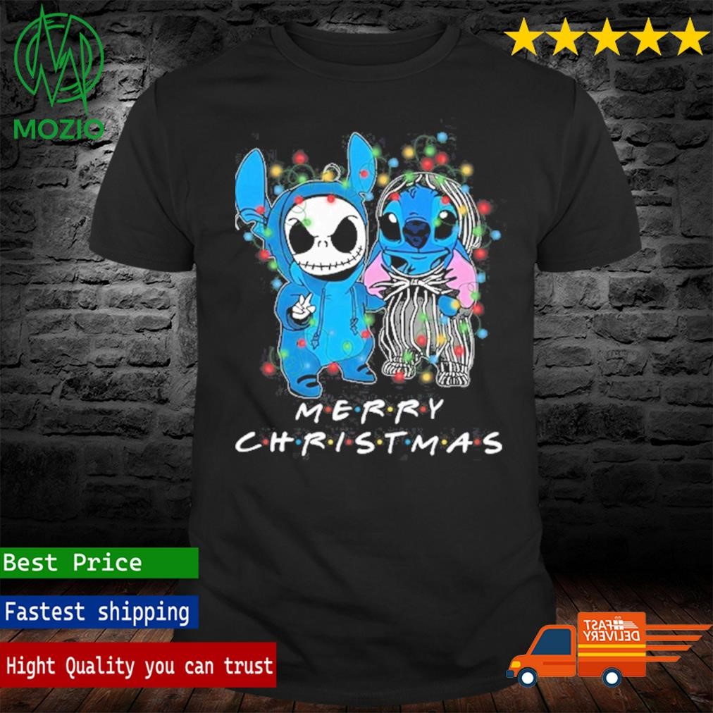 Stitch And Jack Skellington Funny Merry Christmas Shirt