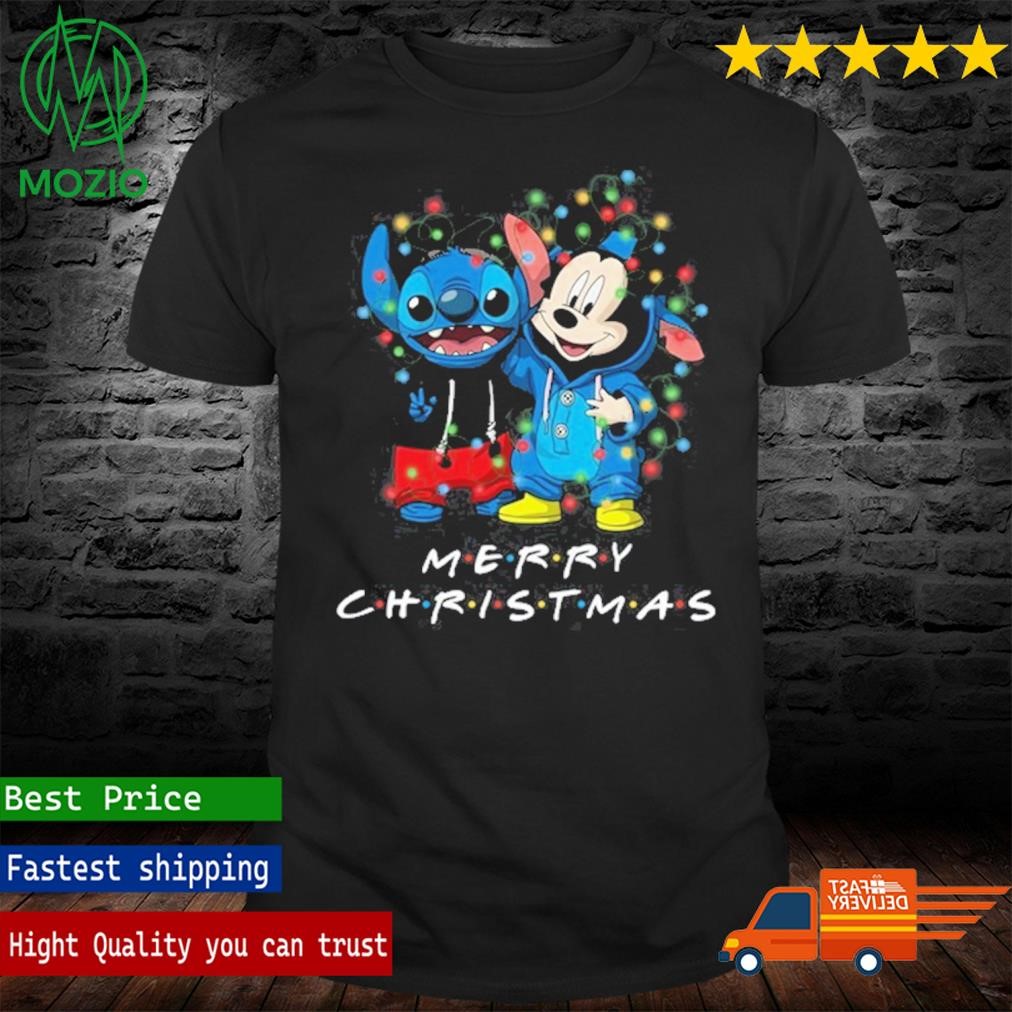 Stitch And Mickey Mouse Merry Christmas Shirt