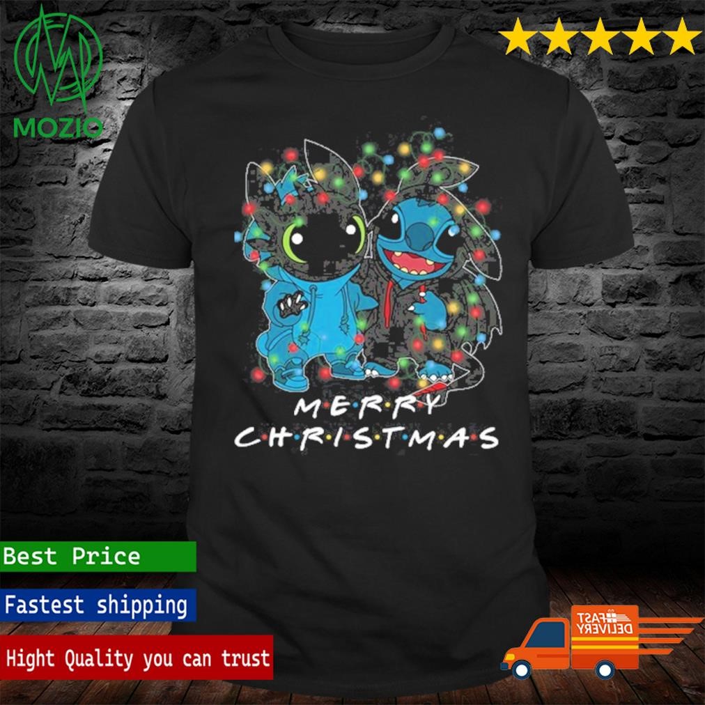 Stitch And Toothless Merry Christmas Shirt