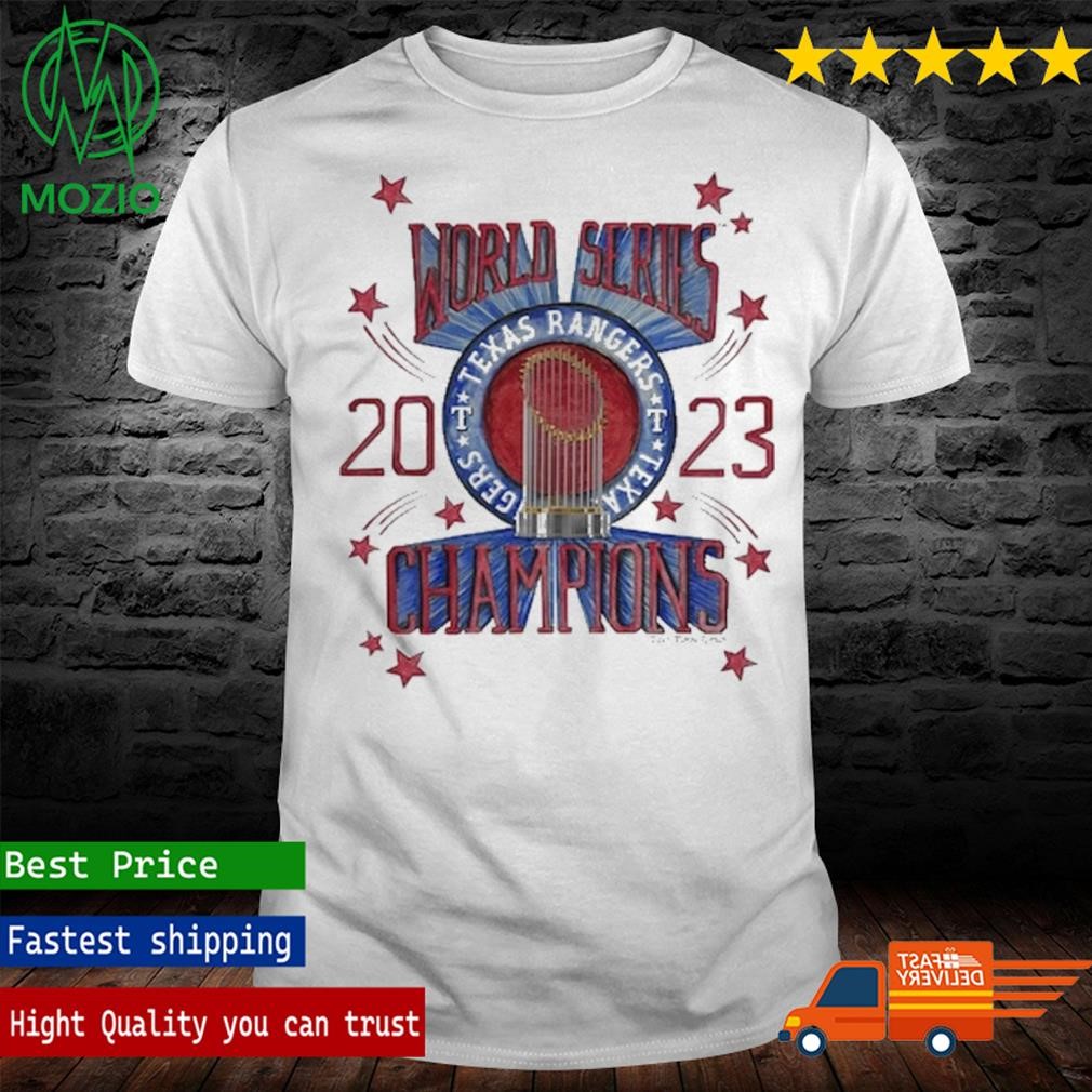Texas Rangers Tiny Turnip Girls Toddler 2023 World Series Champions Fringe T-Shirt
