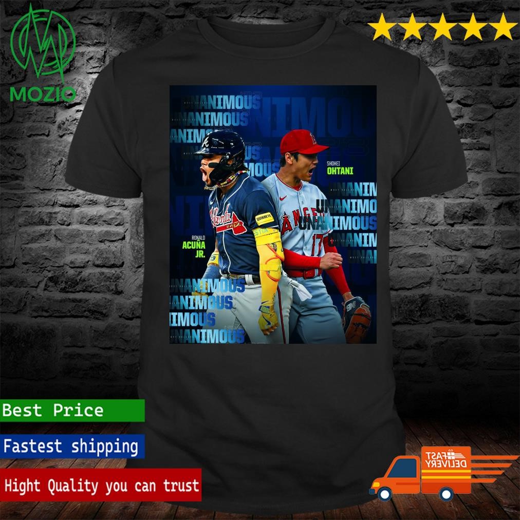 The First Time In BBWAA History That Both MVPs Won Unanimously For Ronald Acuna Jr And Shohei Ohtani Poster Shirt