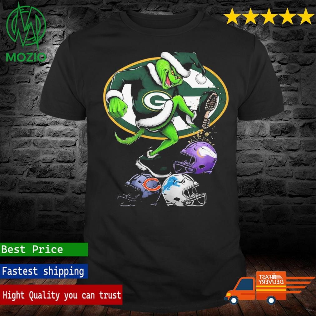 The Grinch Green Bay Packers Stomp On NFL Teams Christmas Logo Shirt