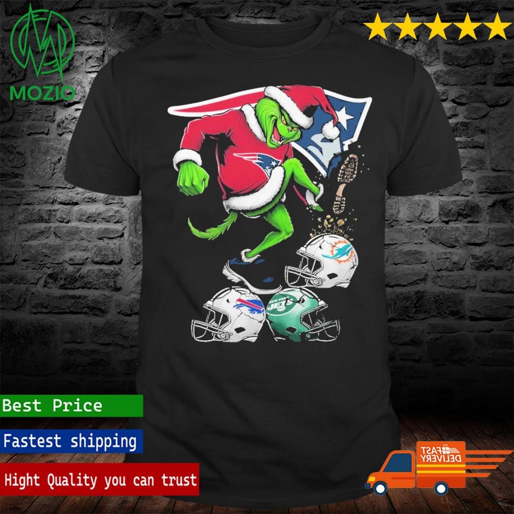 The Grinch New England Patriots Stomp On NFL Teams Christmas Logo Shirt