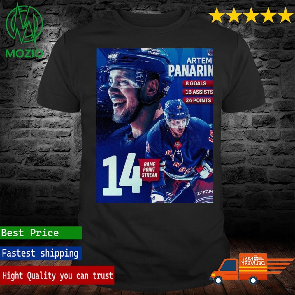 The New York Rangers Artemi Panarin 14 Game Point Streak In NHL Poster Shirt