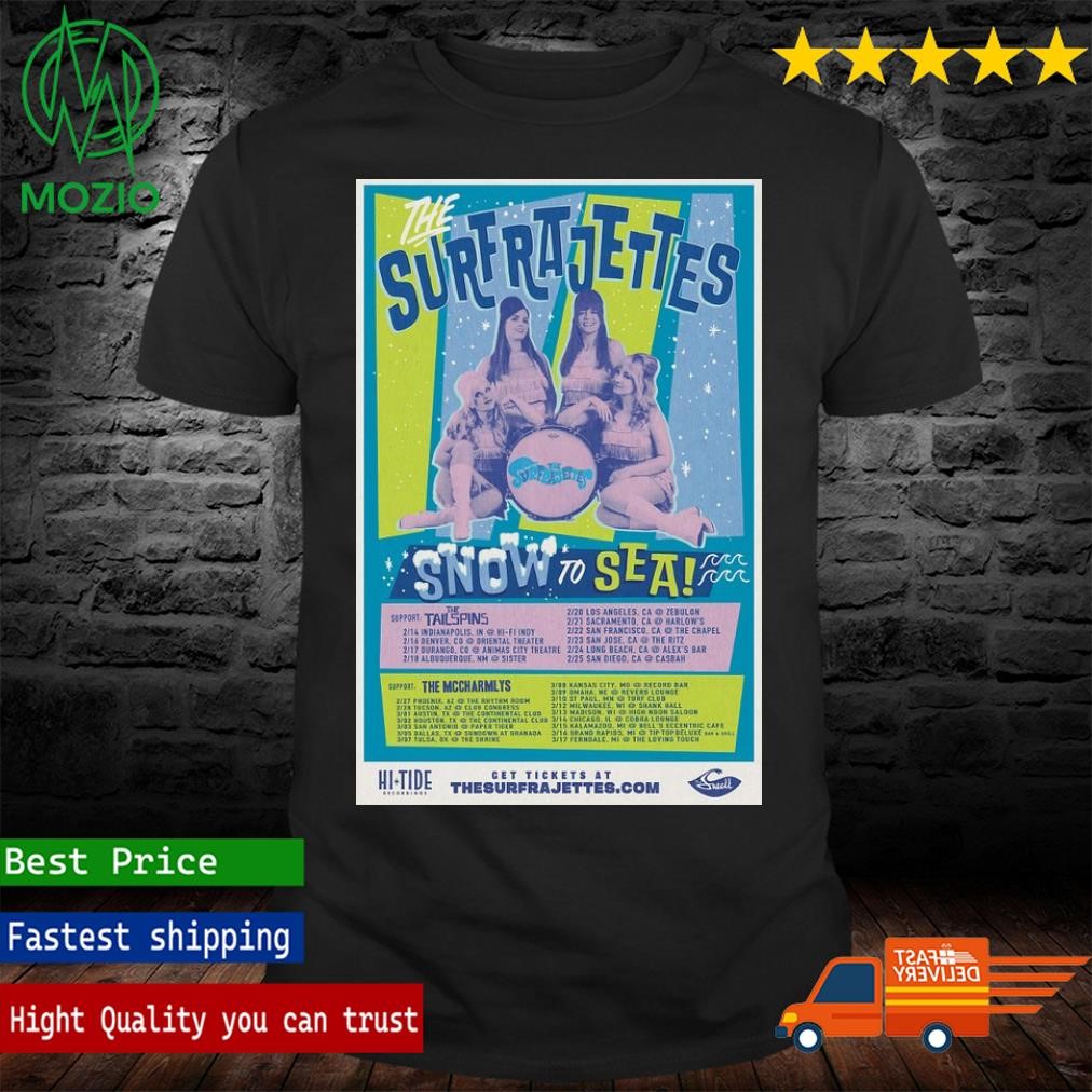 The Surfrajettes US Tour Snow To Sea 2024 Poster Shirt