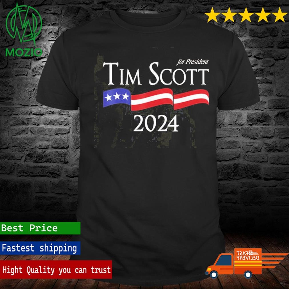 Tim Scott 2024 For President Election Campaign US Flag Tshirt