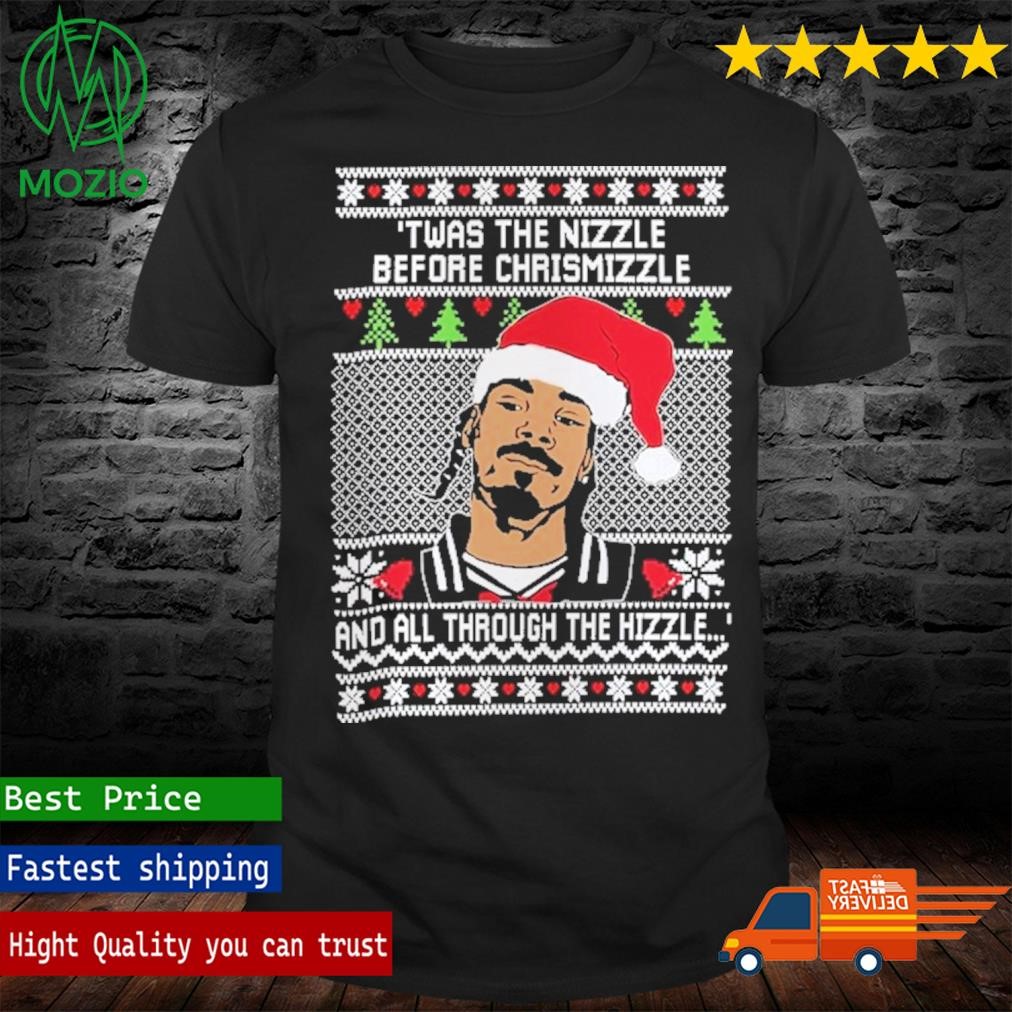 Ugly Christmas Sweater Snoop Dogg 'Twas The Nizzle Before Chrismizzle Shirt