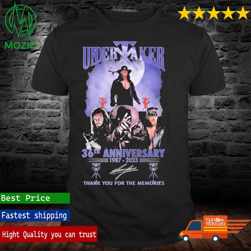 Undertaker 36th Anniversary 1987-2023 Thank You For The Memories Signature Shirt