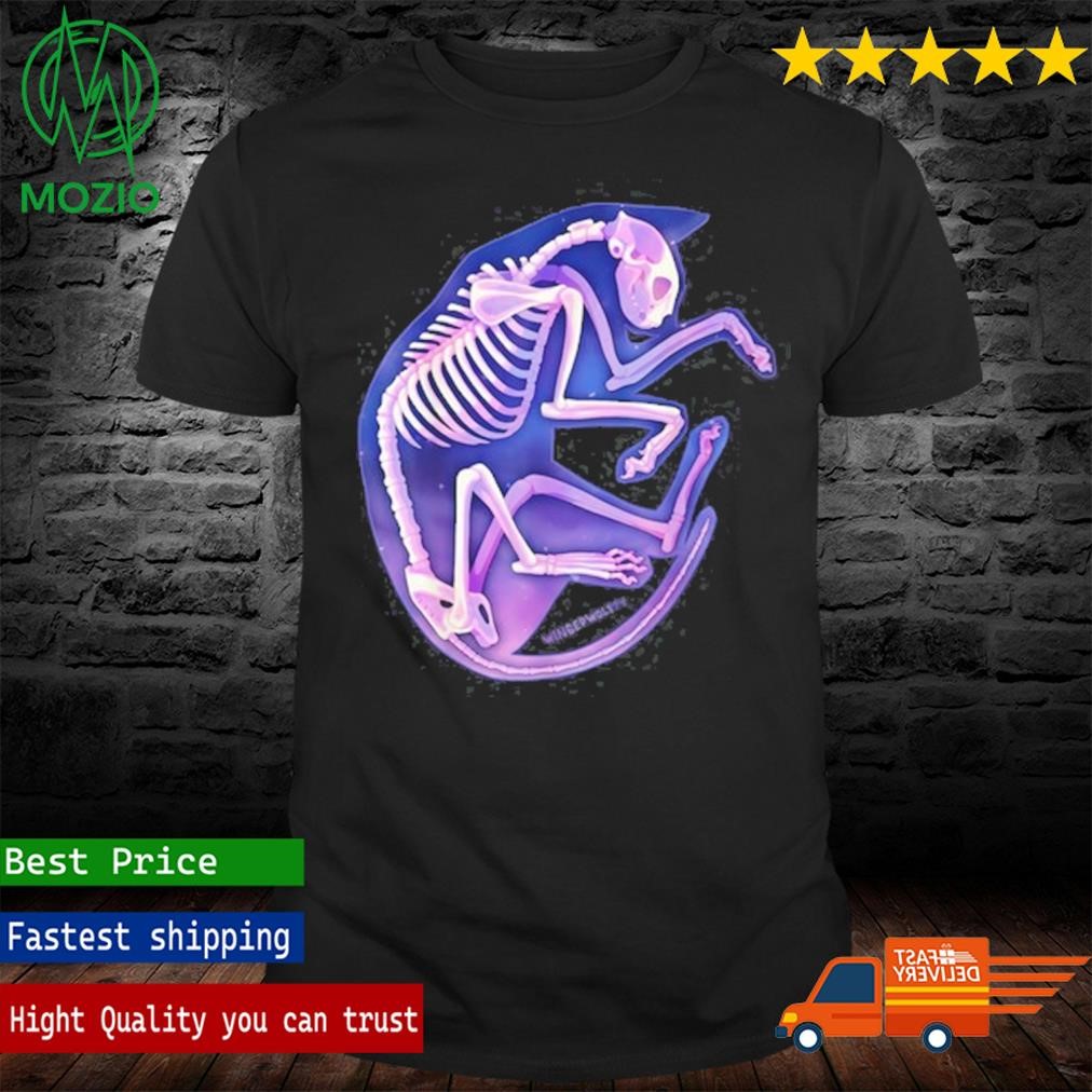 Wingedwolf94 Skeleton Galaxy Cat Shirt